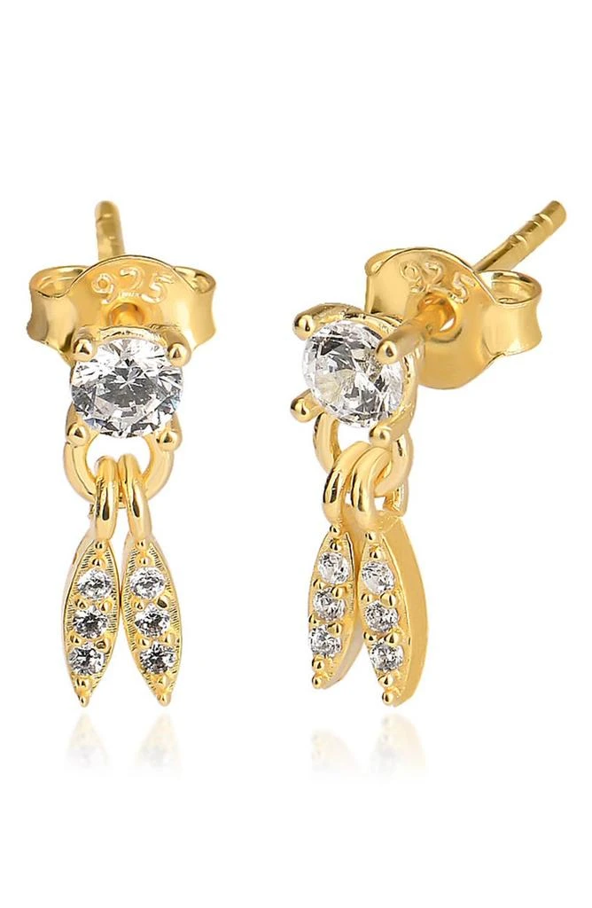 商品Gabi Rielle|14K Gold Plated Sterling Silver Mini Drop CZ Stud Earrings,价格¥326,第1张图片