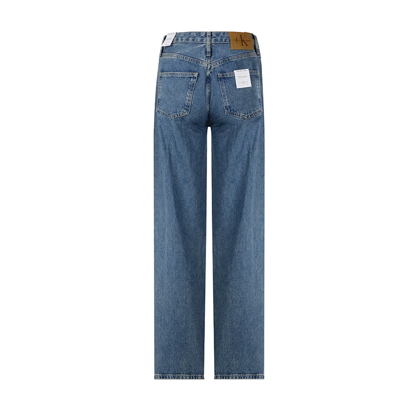 Calvin Klein/CK 女士浅蓝色门襟扣洞款牛仔直筒裤  商品