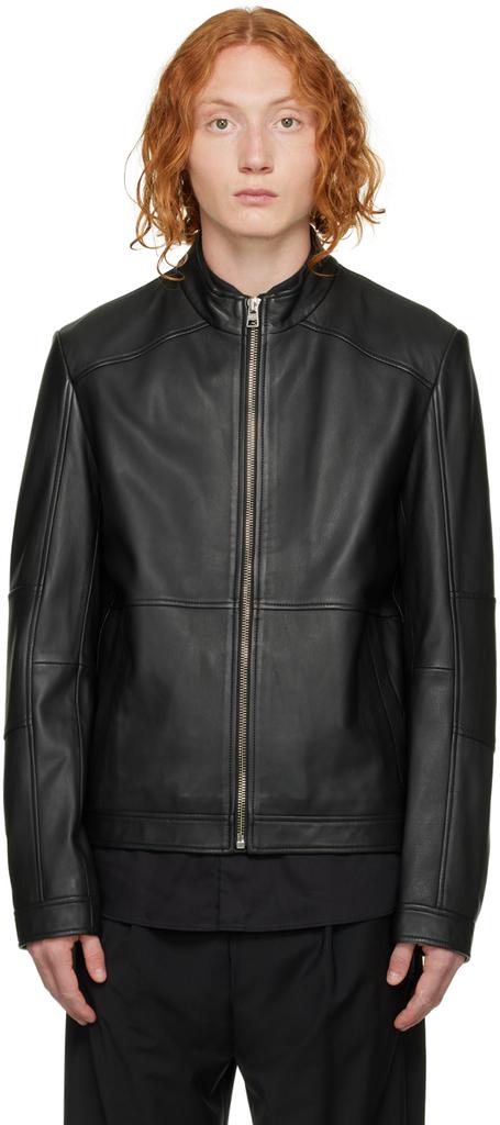 Black Lokis Leather Jacket商品第1张图片规格展示