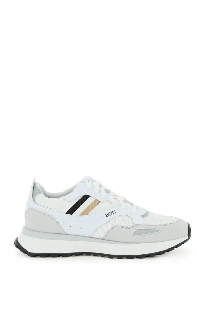 商品Hugo Boss|FAUX LEATHER AND MESH 'JONAH' SNEAKERS,价格¥634,第1张图片