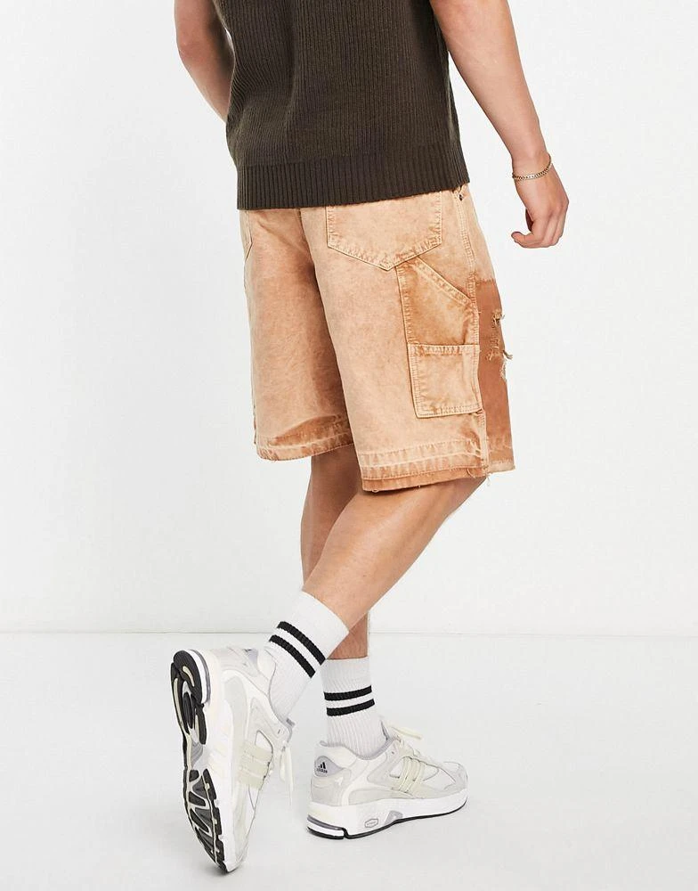 商品Jaded London|Jaded London denim carpenter shorts in stone,价格¥331,第2张图片详细描述