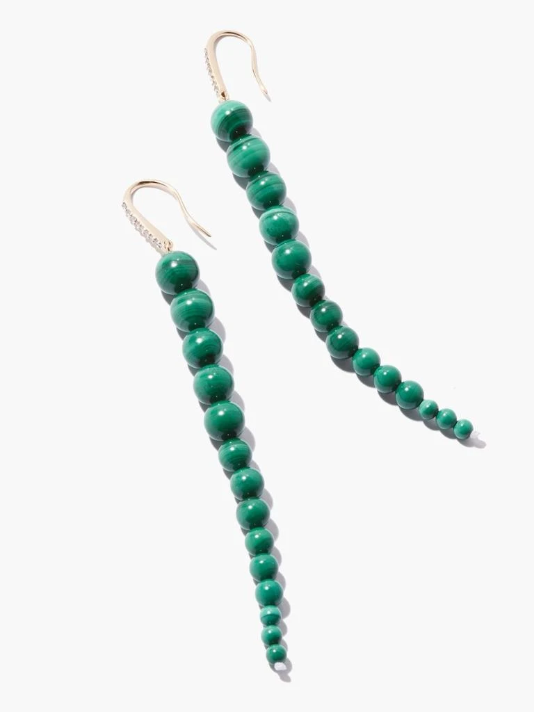 商品MATEO|Diamond, malachite & 14kt gold earrings,价格¥8136,第4张图片详细描述