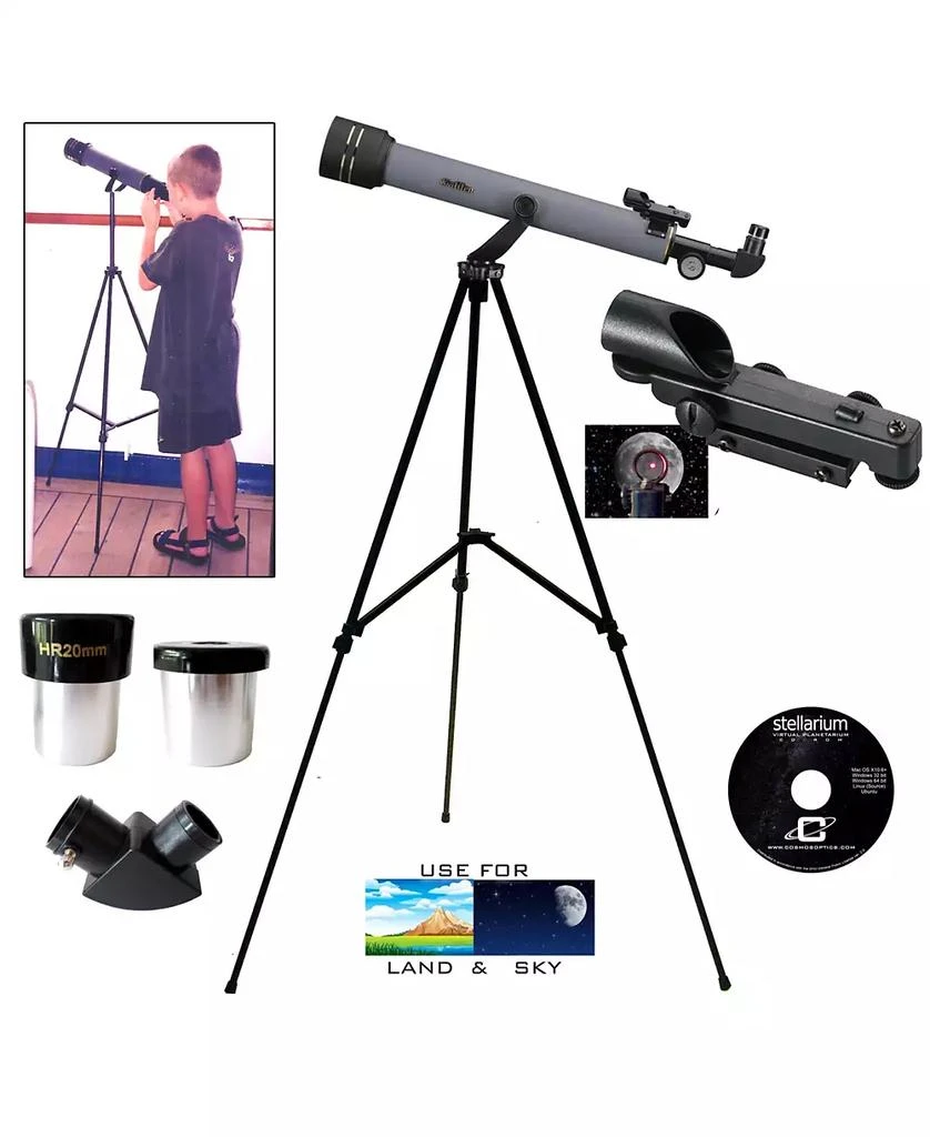 商品Cosmo Brands|Galileo 600 X 50 Starter Telescope with Red Dot Finderscope and Stellarium CD,价格¥1122,第1张图片