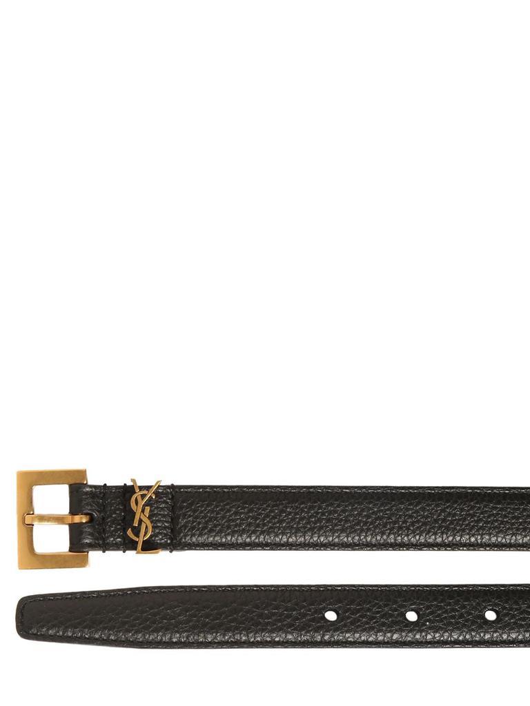 商品Yves Saint Laurent|3cm Monogram Grained Leather Belt,价格¥3841,第4张图片详细描述