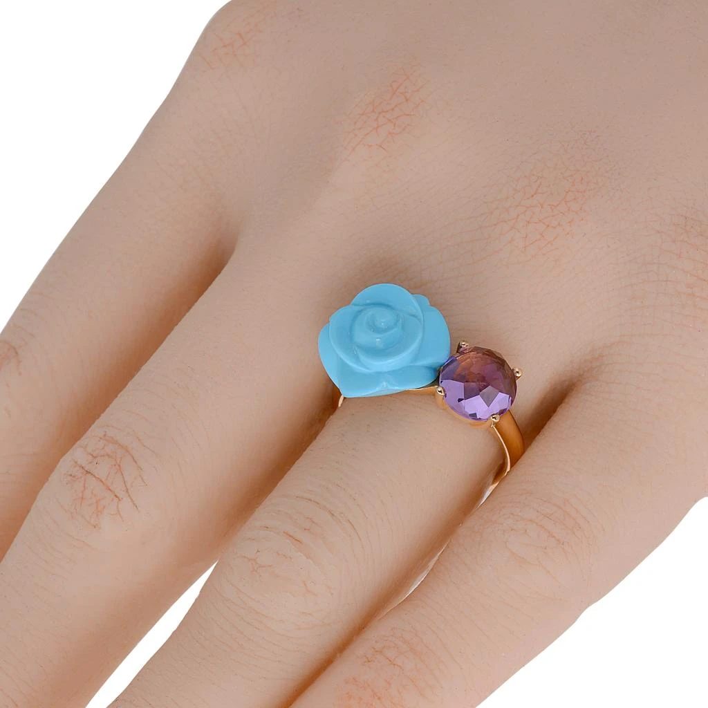 商品Mimi Milano|Mimi Milano Grace 18K Rose Gold, Amethyst 2.10ct. tw. and 7.30ct. tw. Turquoise Band Ring sz 7 A346R8KA-7,价格¥6789,第2张图片详细描述