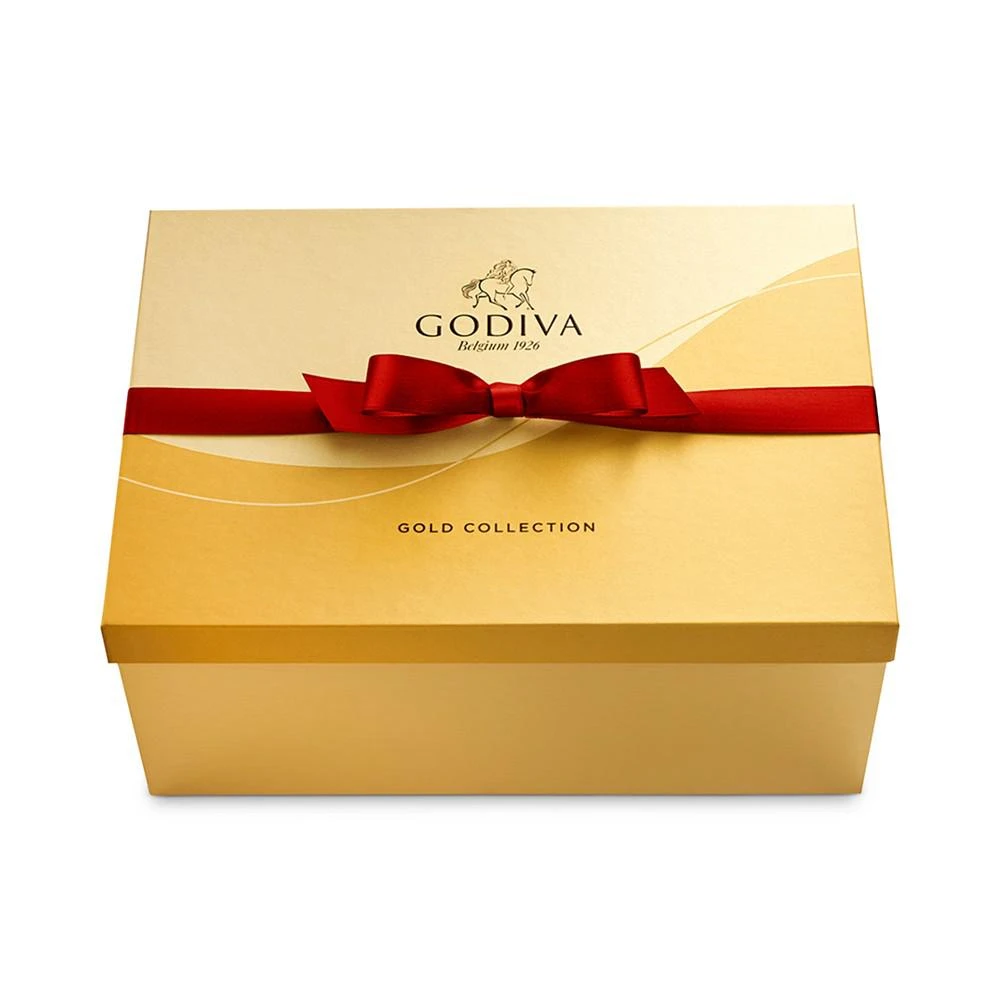 商品Godiva|Assorted Chocolate Gold Gift Box with Red Ribbon, 140 Piece,价格¥1602,第2张图片详细描述