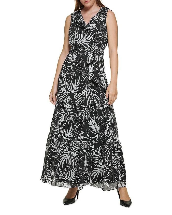 商品Karl Lagerfeld Paris|Ruffled Tiered Maxi Dress,价格¥354,第1张图片