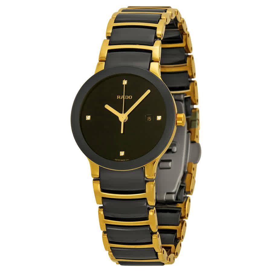 商品Rado|Rado Centrix Jubile Black Dial Two-tone Ladies Watch R30930712,价格¥7172,第1张图片