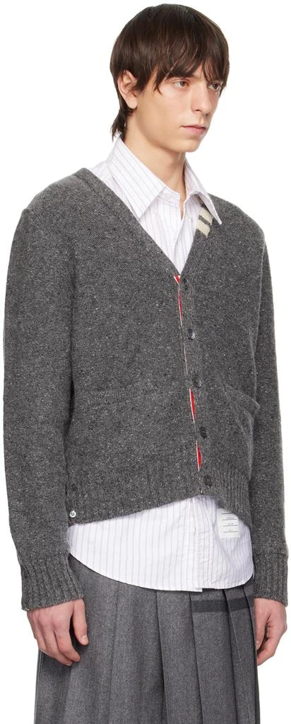 商品Thom Browne|Gray 4-Bar Stripe Cardigan,价格¥4519,第2张图片详细描述