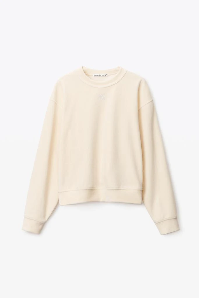 商品Alexander Wang|HOTFIX LOGO SWEATSHIRT IN VELOUR,价格¥1254,第3张图片详细描述