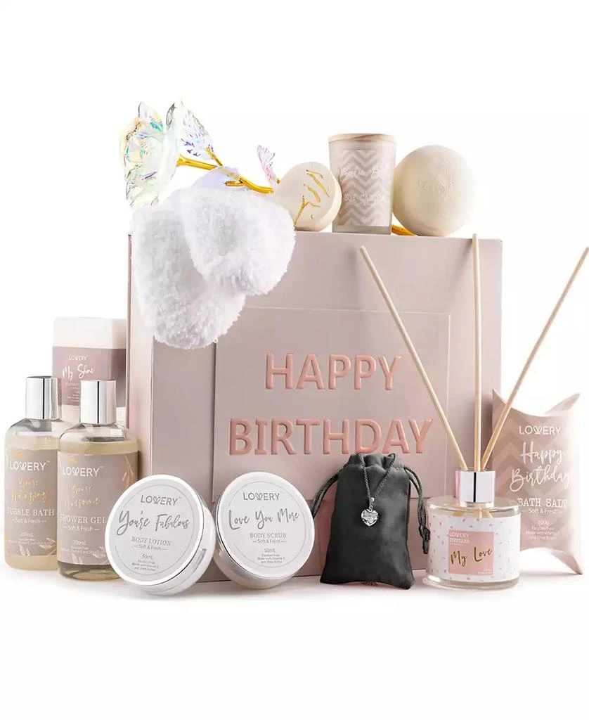 商品Lovery|Birthday Gift Basket, Birthday Spa Gift Box, Body Care Gift Set, 20 Piece,价格¥561,第1张图片