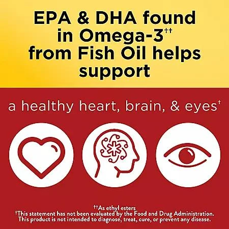 商品Nature Made|Nature Made Burp-Less Ultra Omega 3 from Fish Oil 1400 mg. Softgels 65 ct., 2pk.,价格¥159,第3张图片详细描述