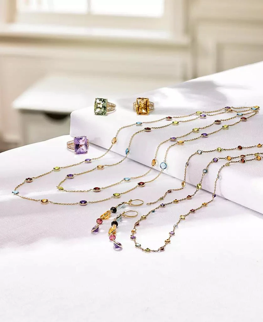 商品Effy|EFFY® Mosaic Collection Multi-Gemstone Link Collar Necklace (9 ct. t.w.) in 14k Gold. (Also available in 14k Rose Gold),价格¥6278,第2张图片详细描述