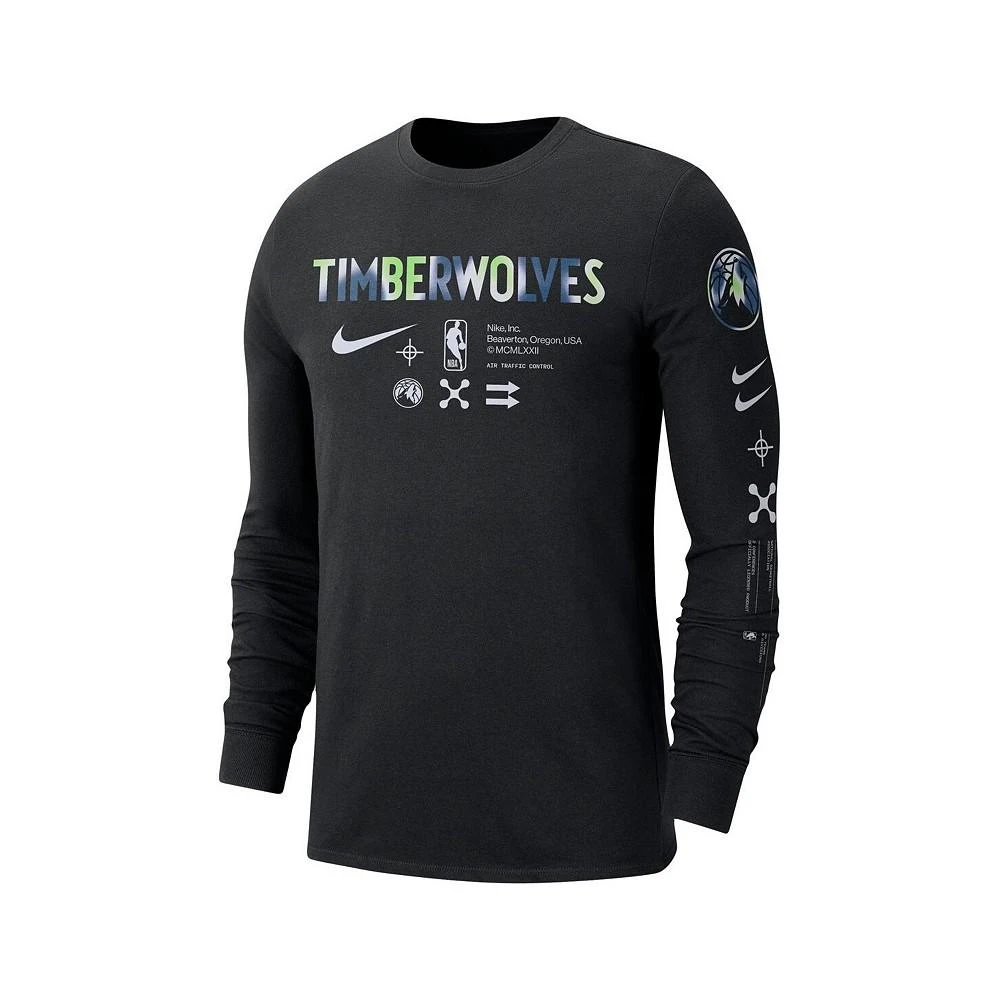 商品NIKE|Men's Black Minnesota Timberwolves Essential Air Traffic Control Long Sleeve T-shirt,价格¥314,第2张图片详细描述