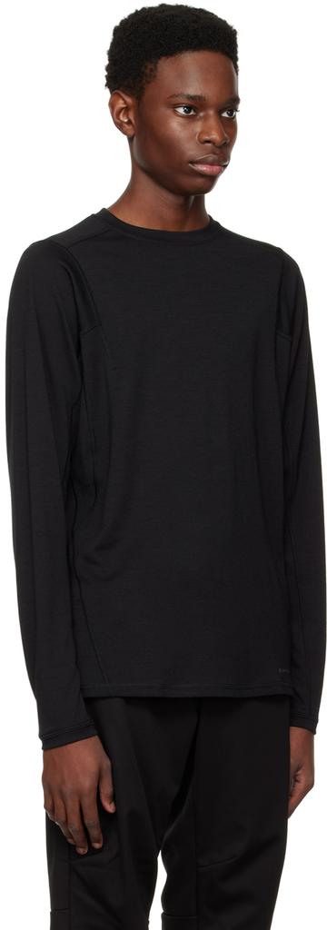 Black Moisture-Wicking Long Sleeve T-Shirt商品第2张图片规格展示