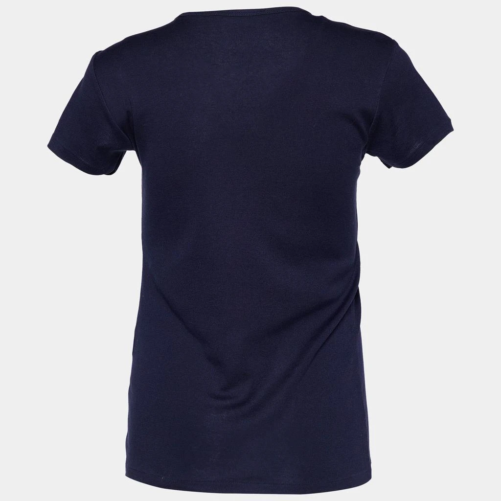 商品[二手商品] Ralph Lauren|Ralph Lauren Navy Blue Logo Printed Cotton Knit T-Shirt M,价格¥821,第2张图片详细描述