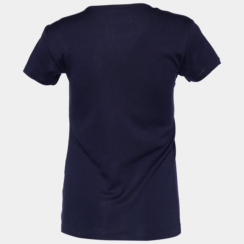 商品[二手商品] Ralph Lauren|Ralph Lauren Navy Blue Logo Printed Cotton Knit T-Shirt M,价格¥1293,第4张图片详细描述