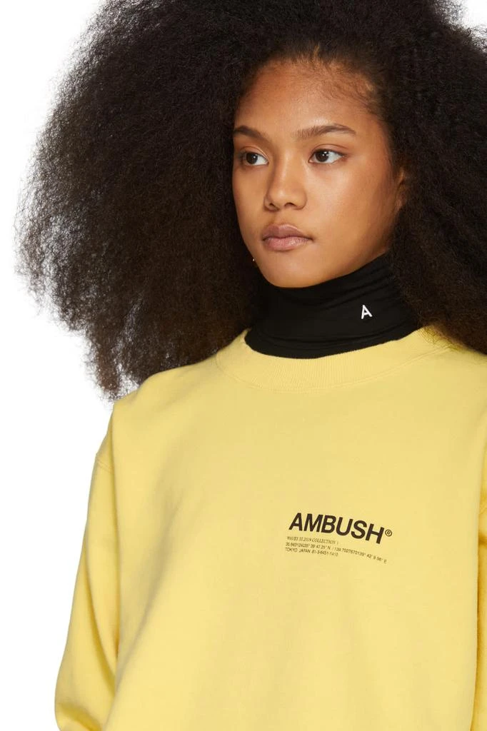 商品Ambush|SSENSE Exclusive Yellow Logo Crewneck Sweatshirt,价格¥1627,第4张图片详细描述