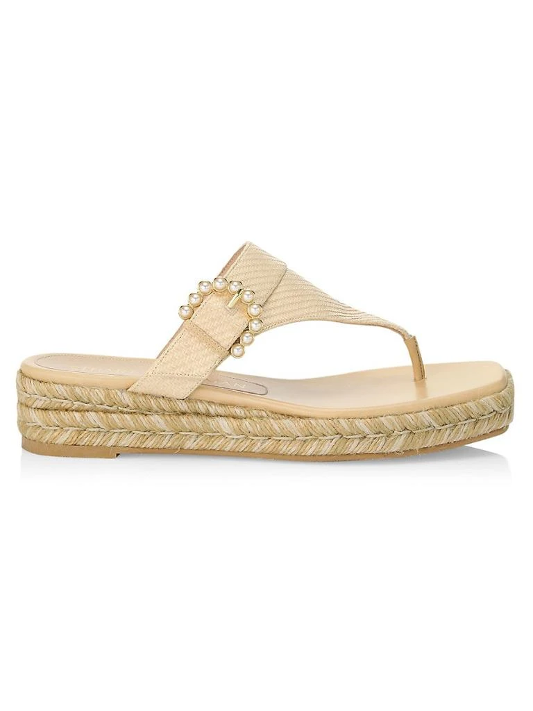 商品Stuart Weitzman|Pearl Buckle Espadrille Sandals,价格¥1307,第1张图片