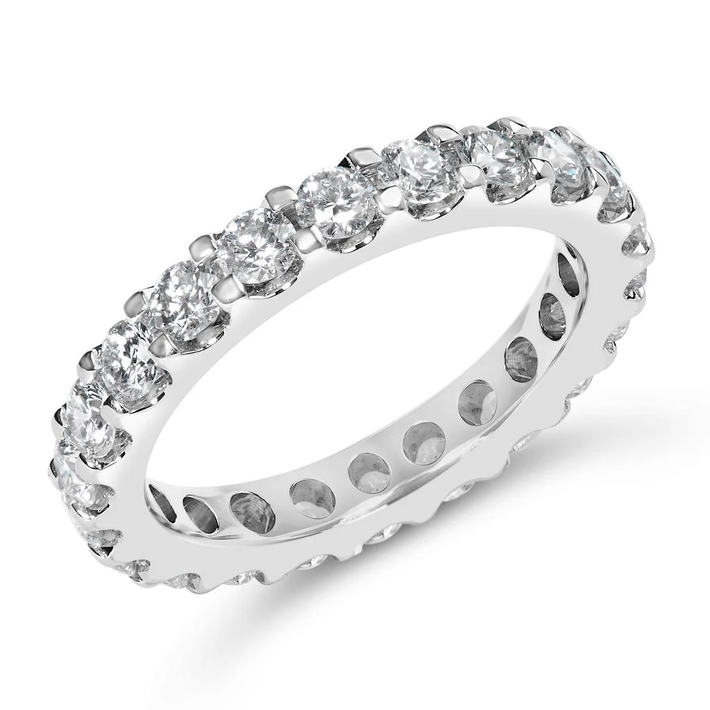 商品Haus of Brilliance|14K White Gold Shared Prong Set Round Diamond Eternity Band Ring,价格¥38681,第2张图片详细描述