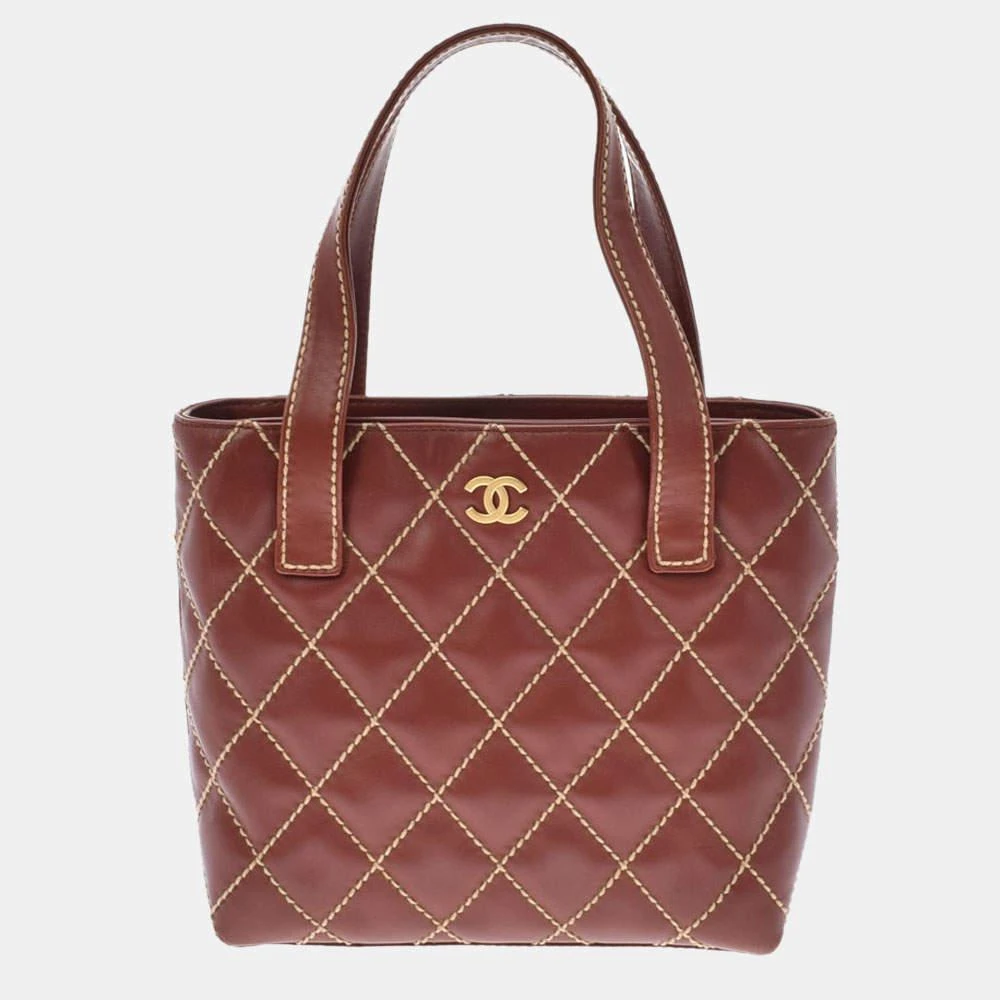 商品[二手商品] Chanel|Chanel Brown Leather Wild Stitch Tote Bag,价格¥11755,第1张图片