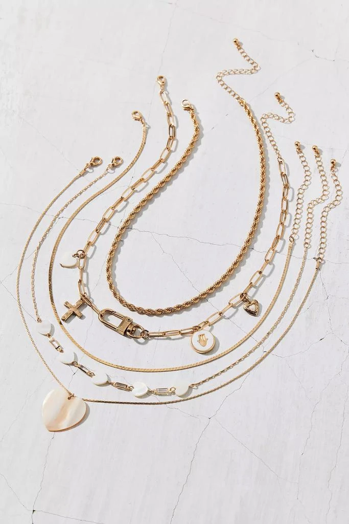 商品Urban Outfitters|Hearts & Charms 5-Piece Layering Necklace Set,价格¥111,第3张图片详细描述