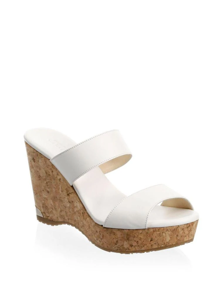 商品Jimmy Choo|Jimmy Choo - Parker Leather Wedge Sandals,价格¥1350,第1张图片