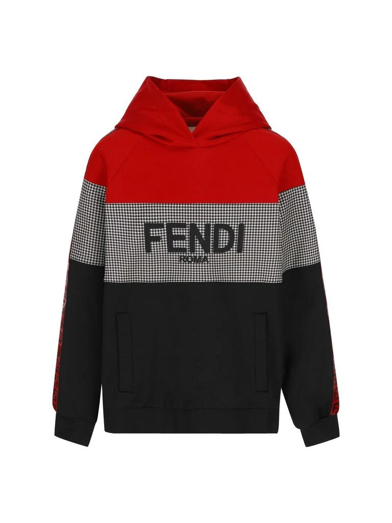 商品Fendi|Fendi Kids Logo Detailed Color-Block Hoodie,价格¥3518,第1张图片
