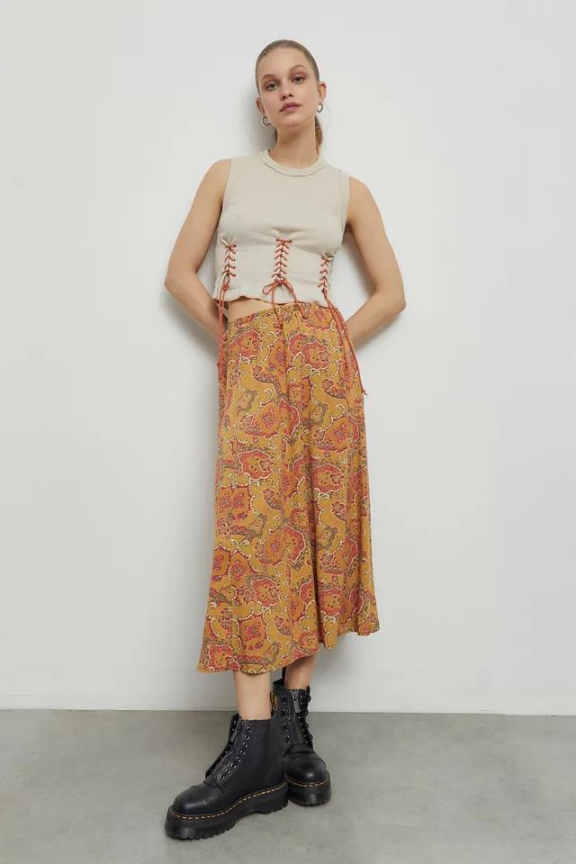 Urban Renewal Remade Bleached Paisley Midi Skirt商品第1张图片规格展示