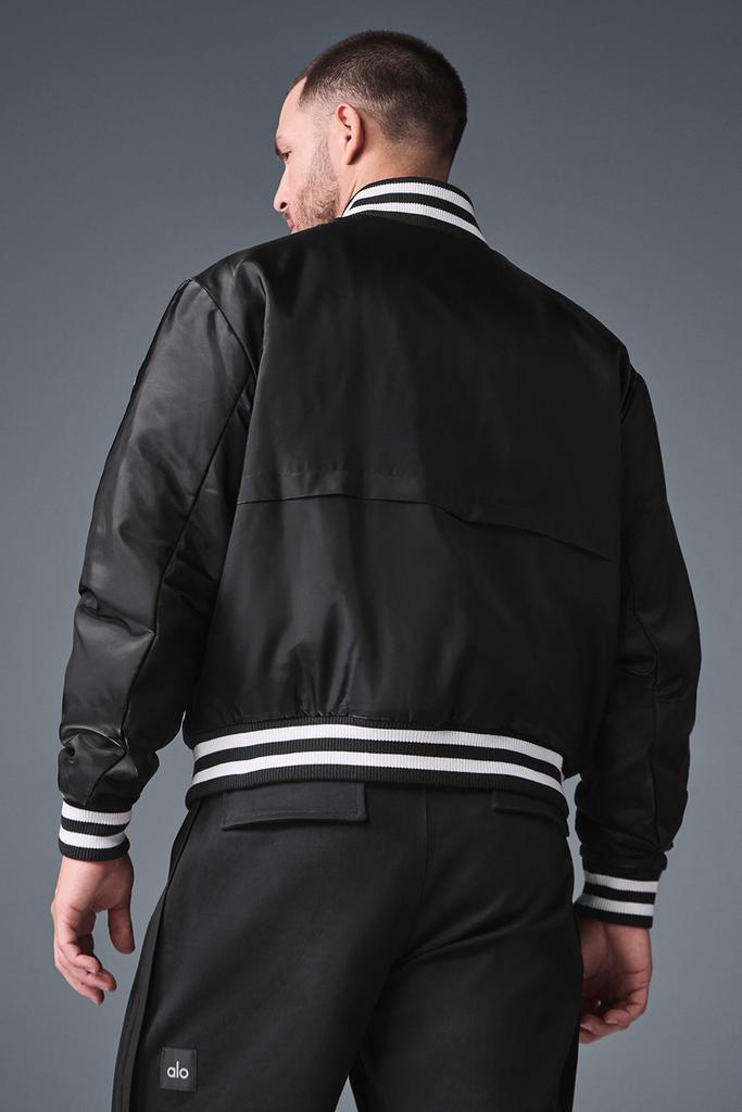 \"ALO Yoga \" アフターグロー ジャケット Afterglow Varsity Jacket - Black | Alo Yoga