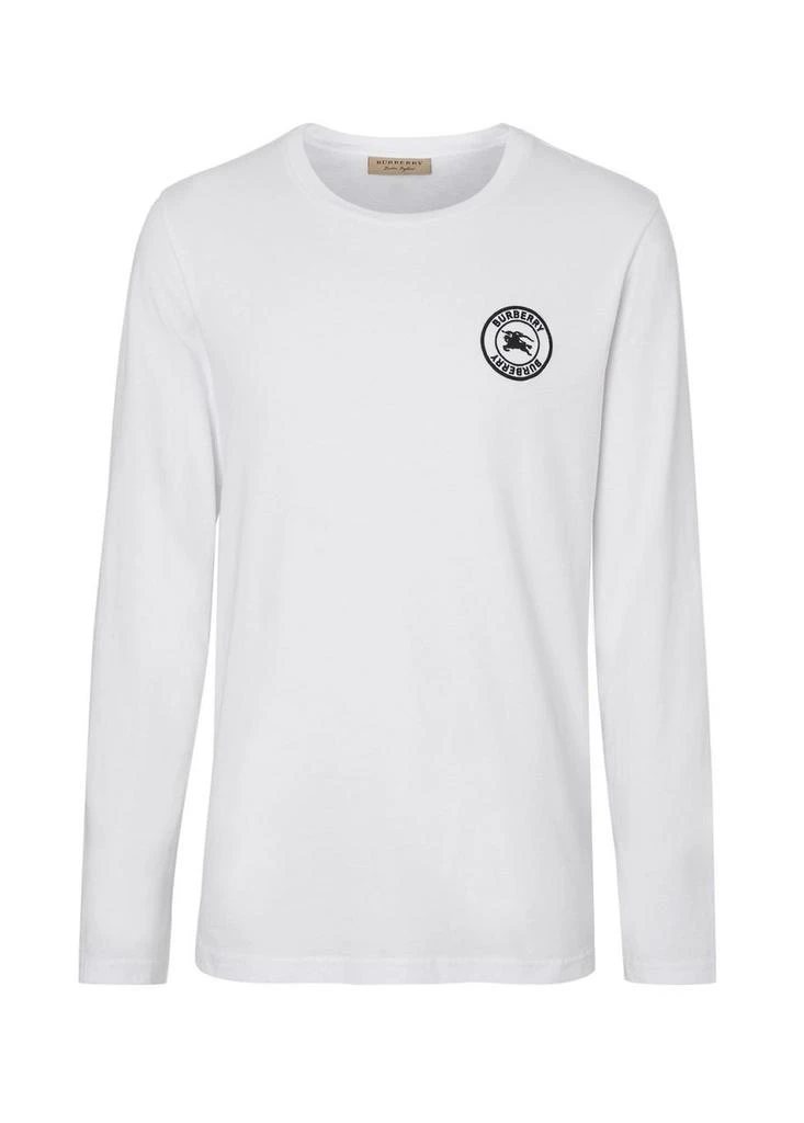 商品Burberry|Long sleeve embroidered logo cotton t-shirt,价格¥1669,第1张图片