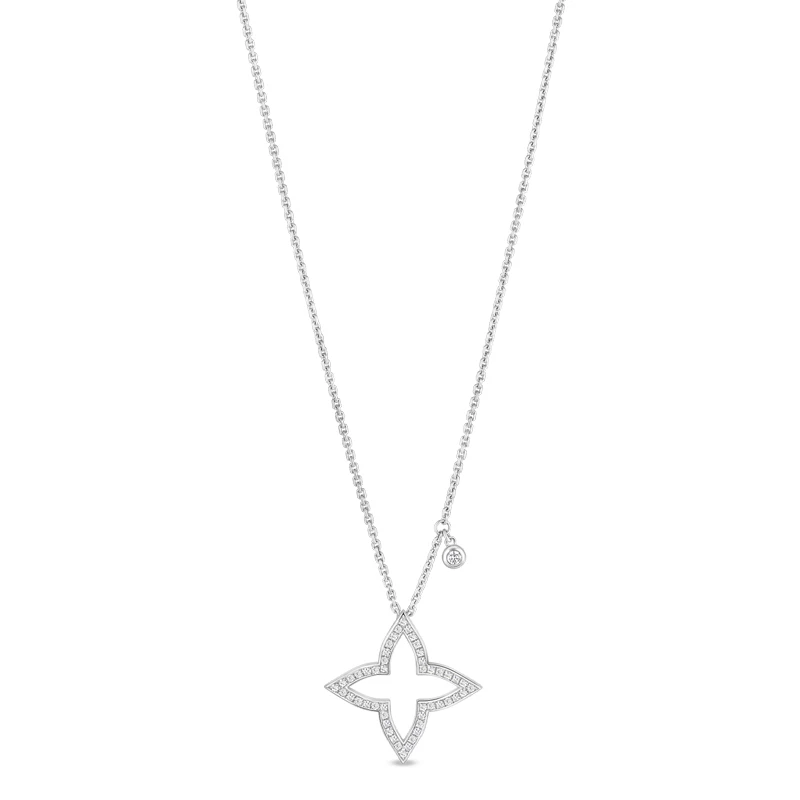 商品Louis Vuitton|【预售十天】 路易威登 23新款BLOSSOM女士18K金银色星形钻石项链,价格¥42520,第1张图片
