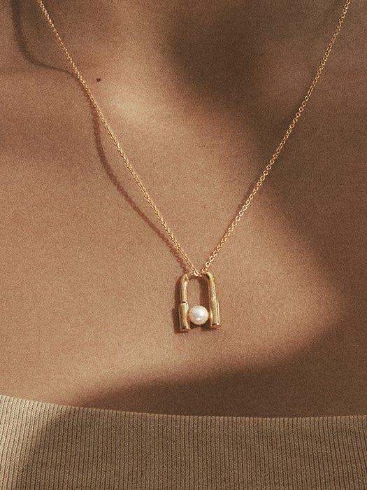 商品hyeres-lor|H Edition Silver Dual H Pearl Necklace,价格¥1697,第4张图片详细描述