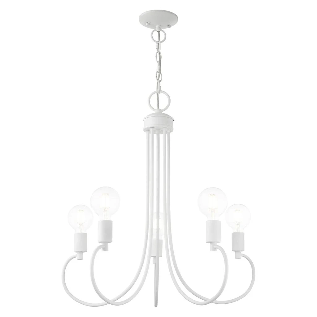 商品Livex Lighting|Five Light White Chandelier,价格¥1798,第3张图片详细描述