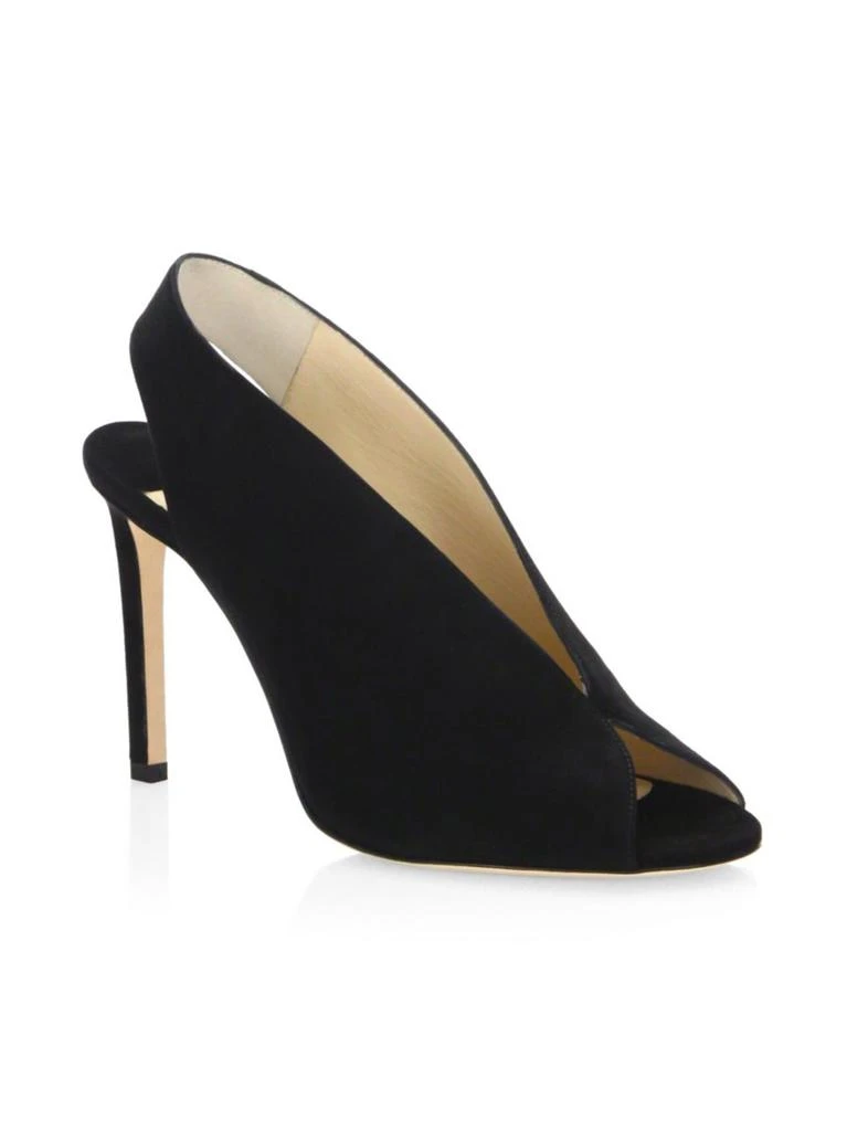 商品Jimmy Choo|Jimmy Choo - Shar Suede Peep Toe SlingbackPumps,价格¥2174,第2张图片详细描述