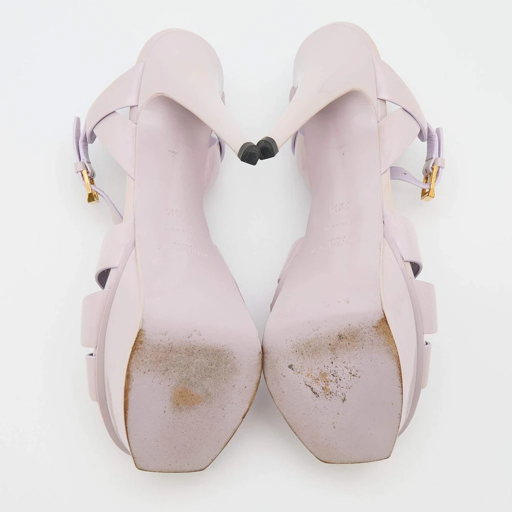 Saint Laurent Light Lilac Patent Leather Tribute Platform Sandals Size 39.5 商品