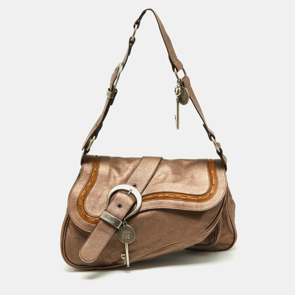 商品[二手商品] Dior|Dior Copper Leather Large Gaucho Double Saddle Shoulder Bag,价格¥6820,第1张图片