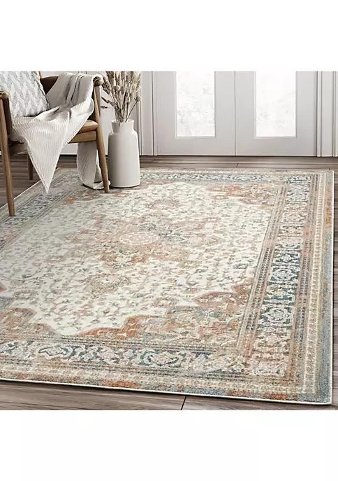 商品belk|Home Abani Aria Ari120a Contemporary Cream And Navy Medallion Area Rug,价格¥914,第2张图片详细描述