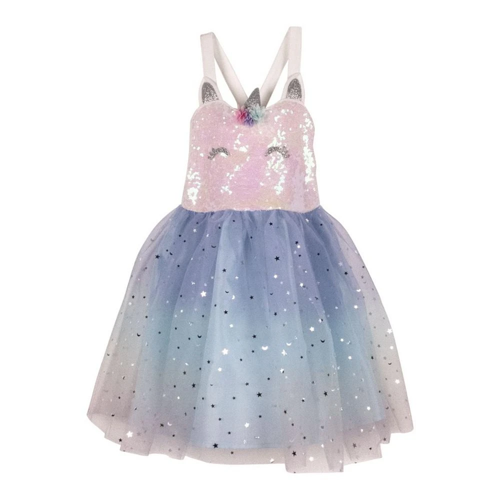 商品Pink & Violet|Toddler Girls Foil Ombre with Unicorn Tutu Dress,价格¥151,第1张图片