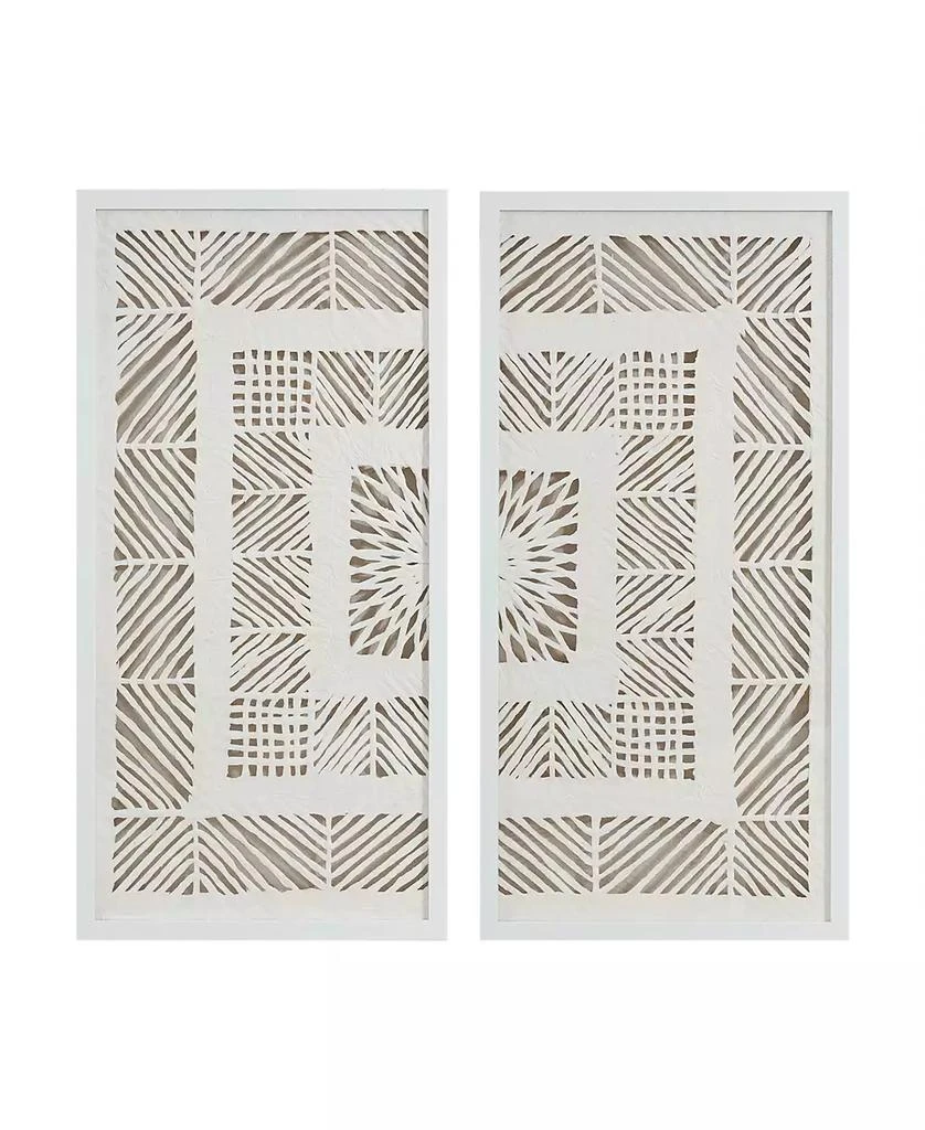 商品Madison Park|Tala Framed Geometric Rice Paper Panel 2-Pc. Shadowbox Wall Decor Set,价格¥977,第1张图片