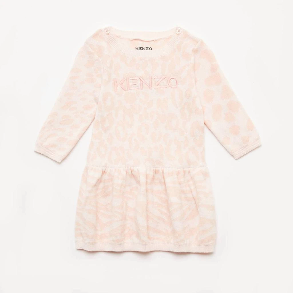 商品Kenzo|KENZO Newborn Animal Print Dress - Pale Pink,价格¥325,第1张图片