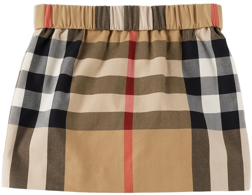 商品Burberry|驼色 Exaggerated Check 婴儿半身裙,价格¥1979,第2张图片详细描述