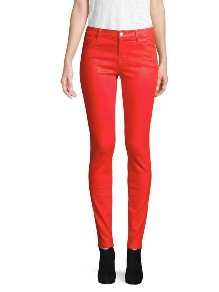 商品J Brand|Mid-Rise Super Skinny Coated Pants,价格¥1185,第1张图片