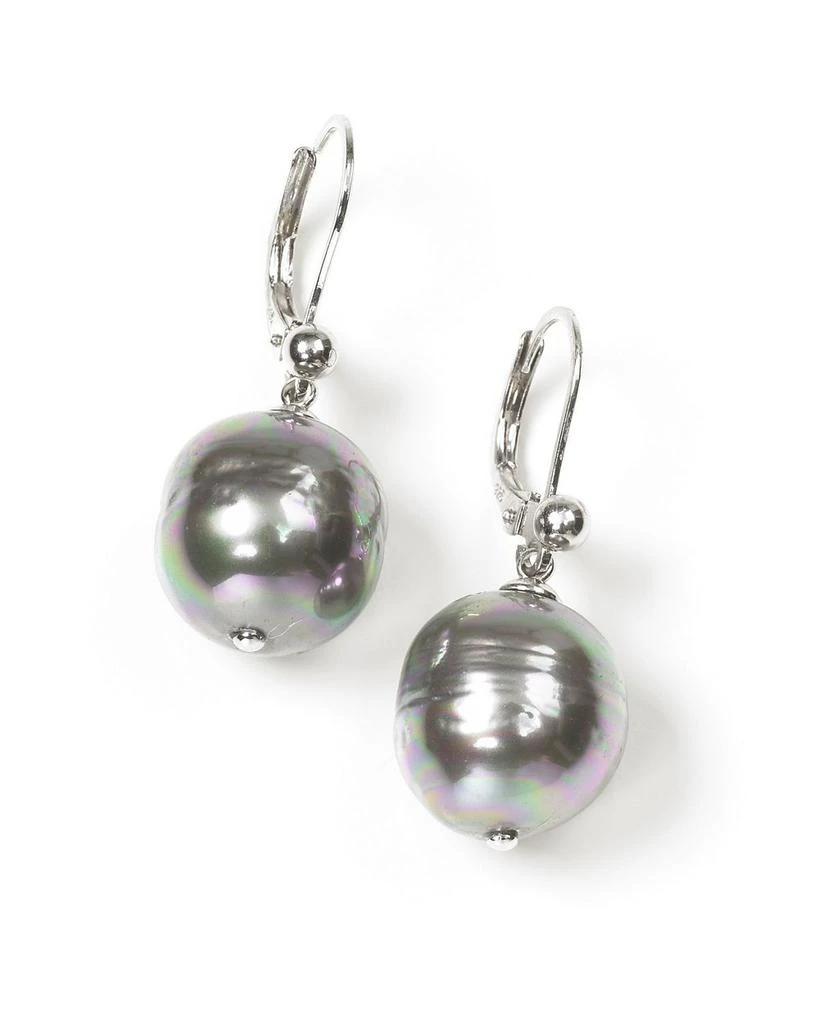 商品Majorica|Women's 12mm Baroque Grey Simulated Pearl Drop Earrings,价格¥596,第1张图片详细描述