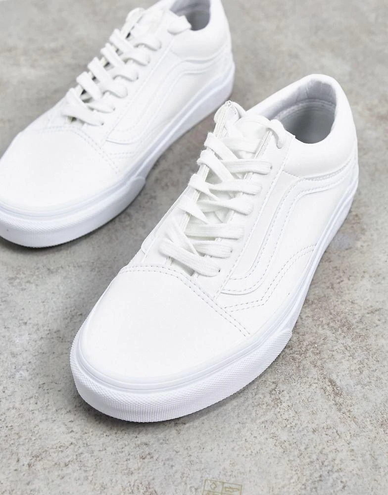 商品Vans|Vans Old Skool faux leather trainers in white,价格¥712,第1张图片