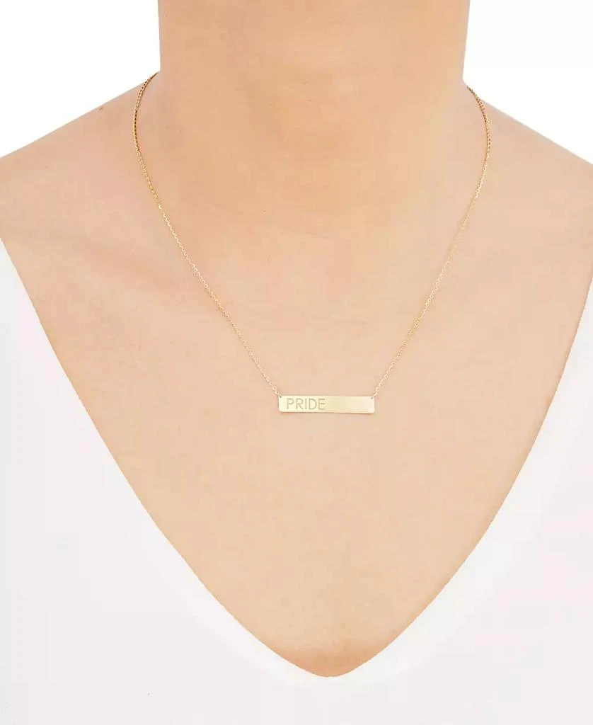 商品Macy's|Pride Block Letter Bar Pendant Necklace in 10k Gold, 18" + 2" extender,价格¥1299,第2张图片详细描述