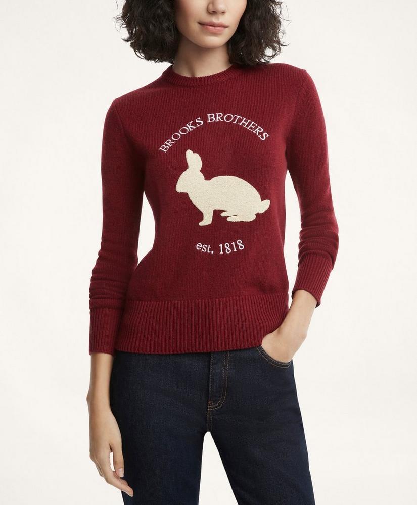 Women's Lunar New Year Merino Wool Blend Rabbit Sweater商品第1张图片规格展示