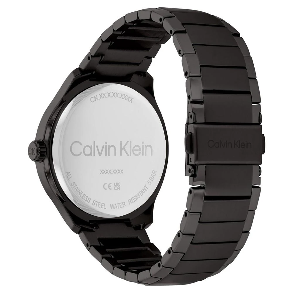 商品Calvin Klein|Men's 3H Quartz Black Stainless Steel Bracelet Watch 43mm,价格¥1431,第3张图片详细描述