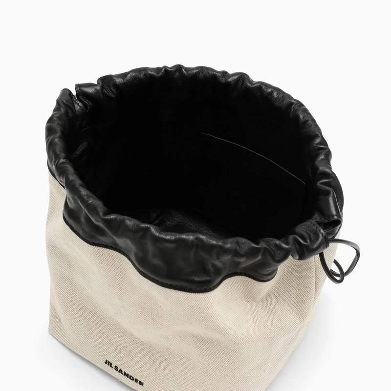 Natural canvas and leather bucket bag 商品