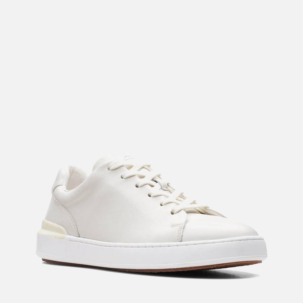 Clarks Men's Courtlite Lace Leather Cupsole Trainers - White商品第3张图片规格展示